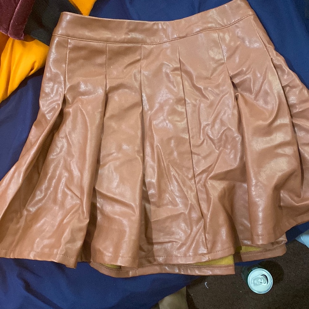 Shein Brown Leather Skirt